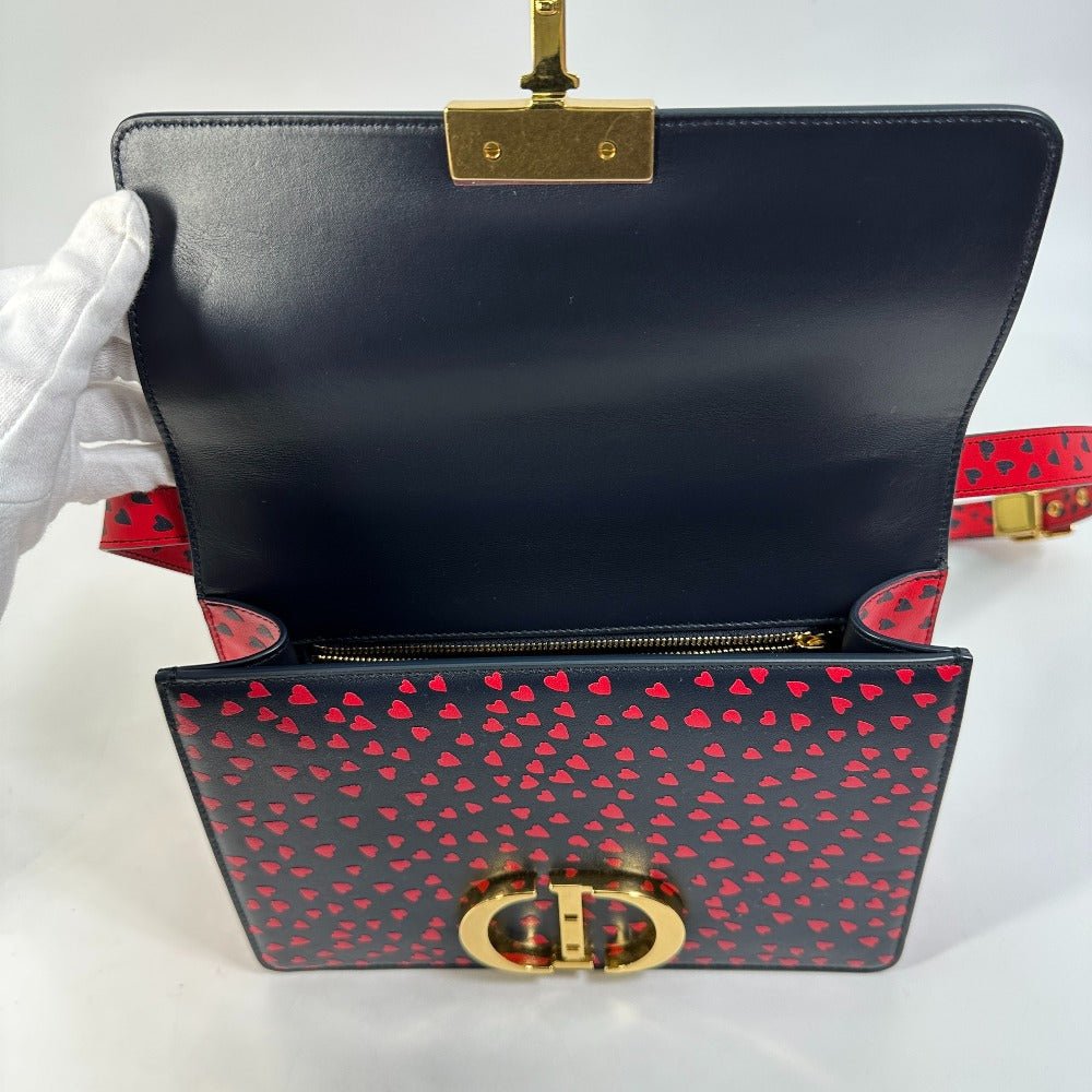 Christian Dior Shoulder Bag leather black heart 30 MONTAIGNE