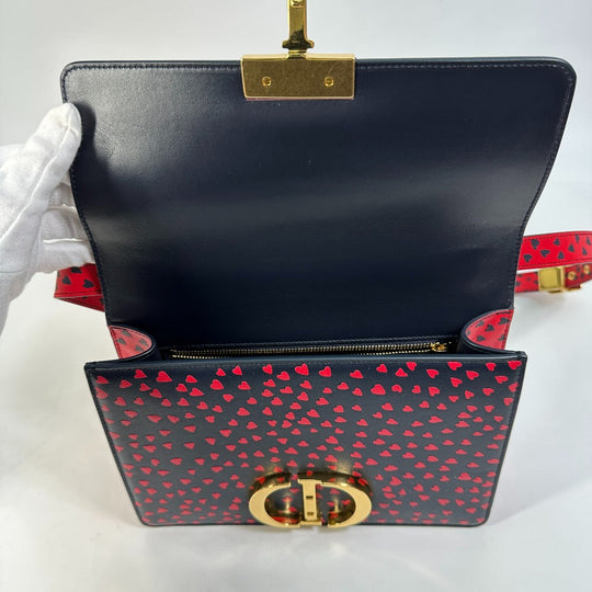 Christian Dior Shoulder Bag leather black heart 30 MONTAIGNE