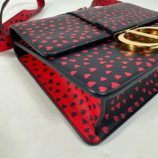 Christian Dior Shoulder Bag leather black heart 30 MONTAIGNE