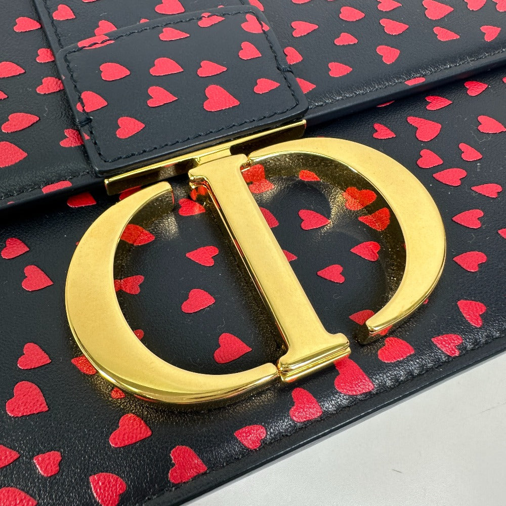 Christian Dior Shoulder Bag leather black heart 30 MONTAIGNE