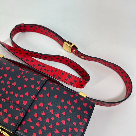 Christian Dior Shoulder Bag leather black heart 30 MONTAIGNE