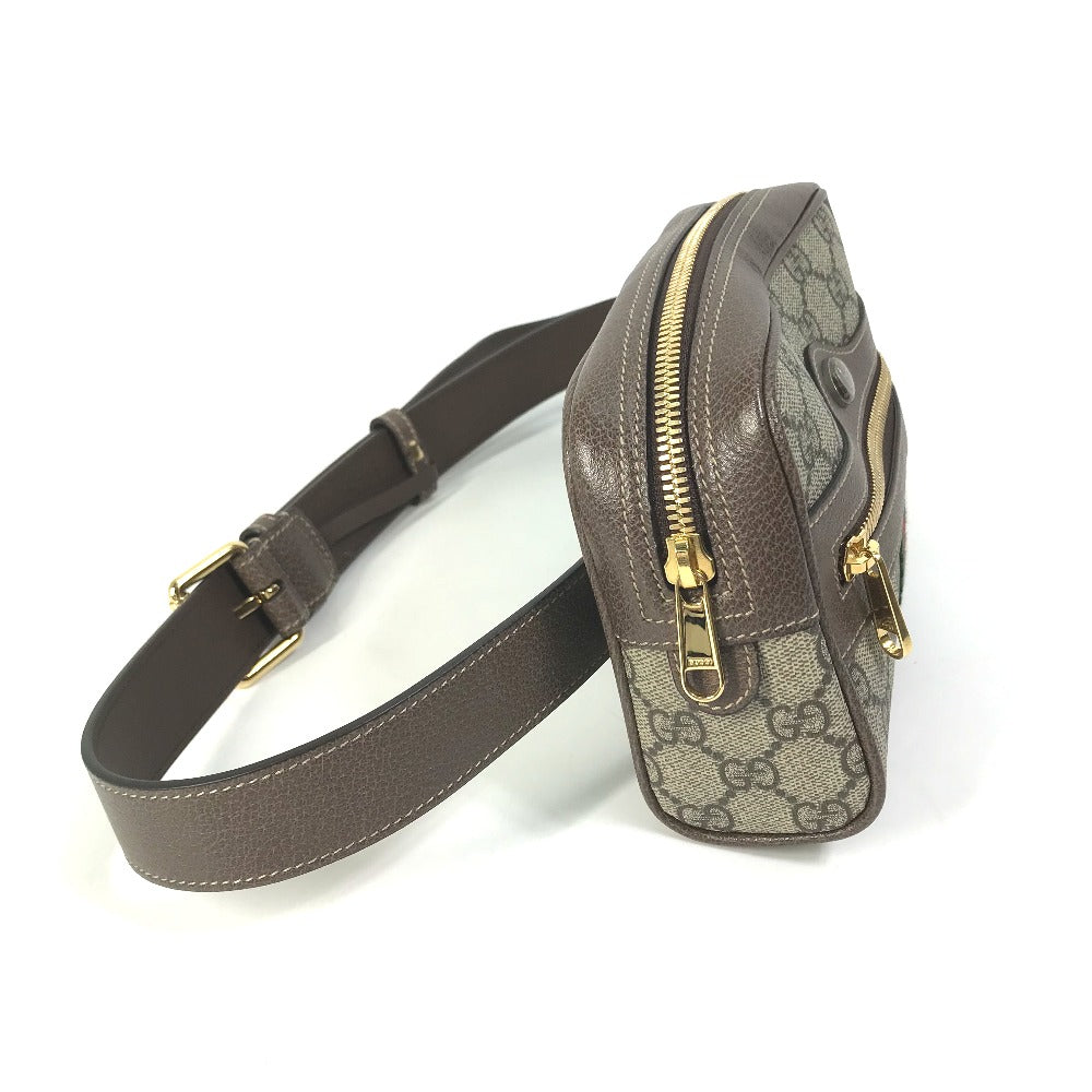 GUCCI Waist bag 517076 GG Supreme Canvas beige Sherry line OPHIDIA OPHIDIA Women Used Authentic
