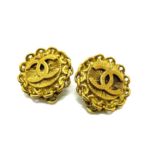 CHANEL Earring Gold Plated gold COCO Mark