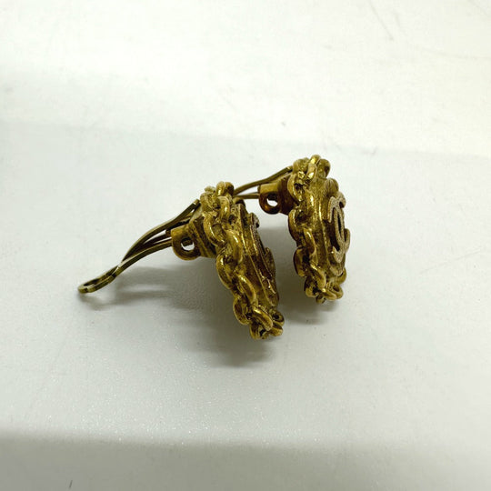 CHANEL Earring Gold Plated gold COCO Mark