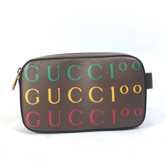 GUCCI Sling bag 602695 leather Brown cross bag belt bag 100th anniversary logo