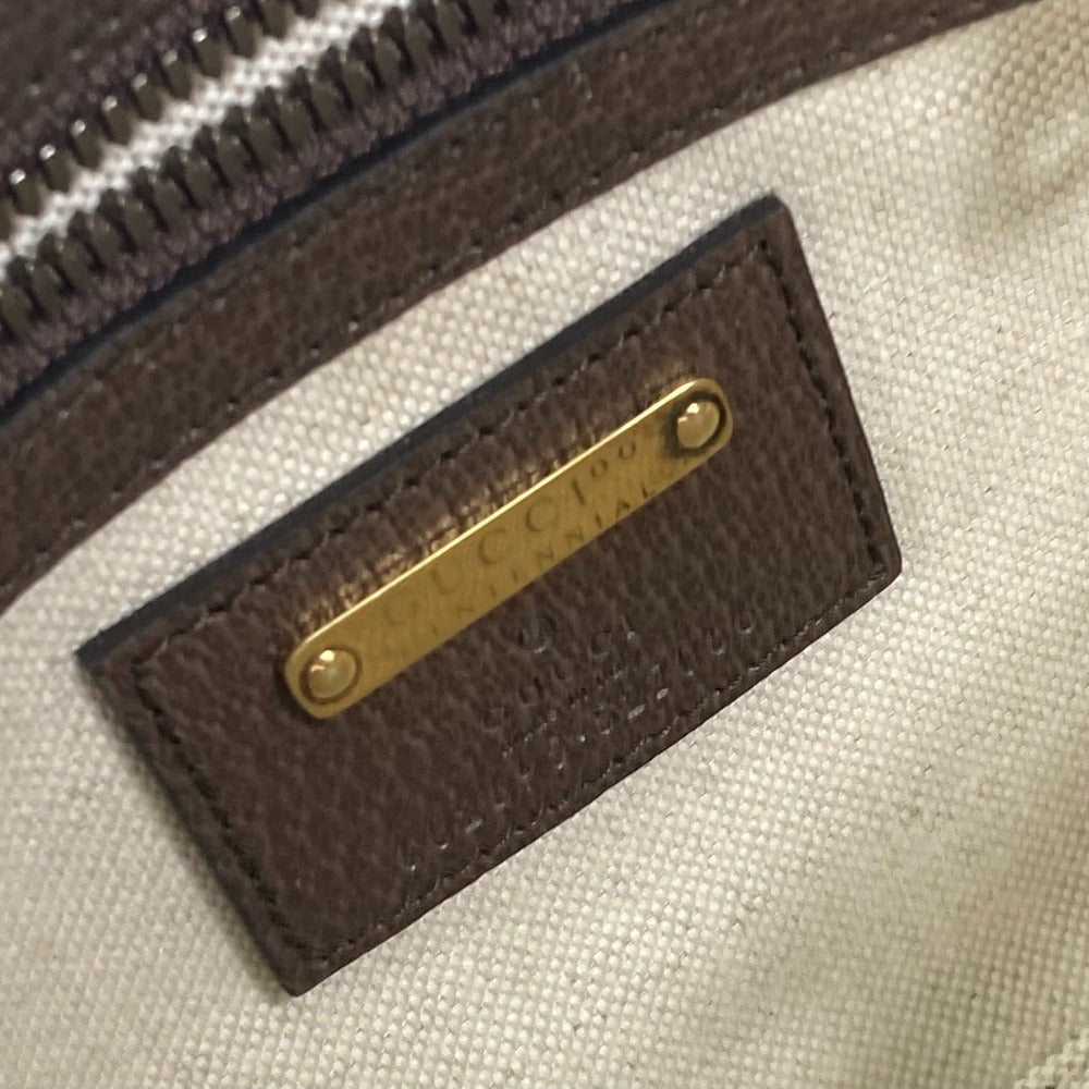 GUCCI Sling bag 602695 leather Brown cross bag belt bag 100th anniversary logo