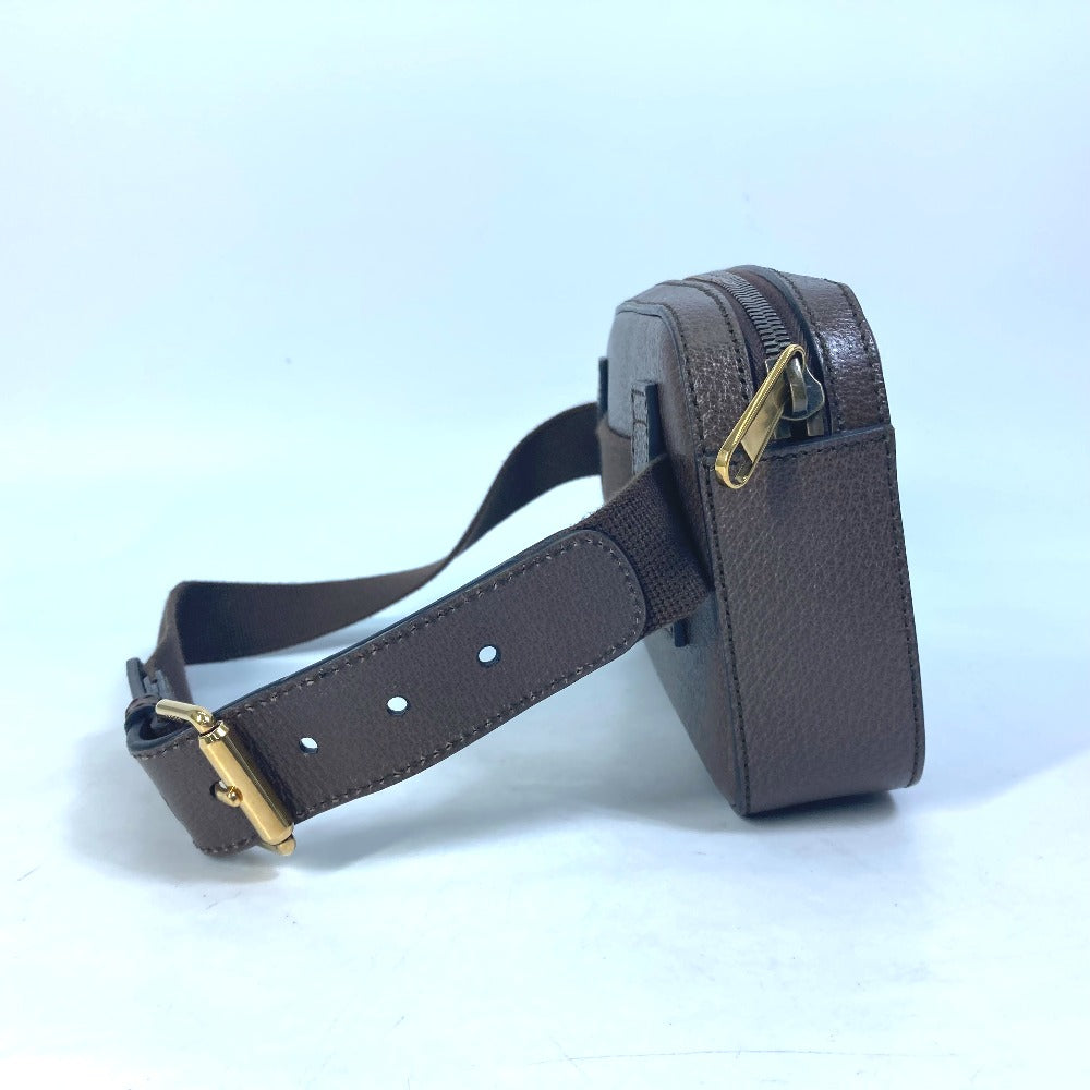 GUCCI Sling bag 602695 leather Brown cross bag belt bag 100th anniversary logo