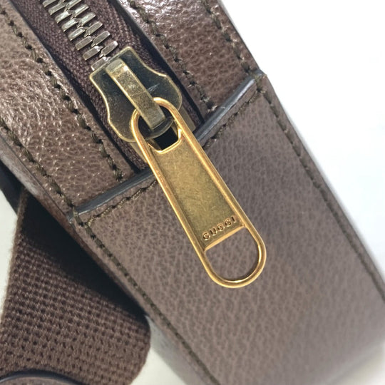 GUCCI Sling bag 602695 leather Brown cross bag belt bag 100th anniversary logo