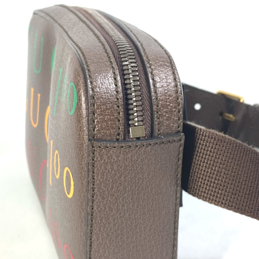 GUCCI Sling bag 602695 leather Brown cross bag belt bag 100th anniversary logo