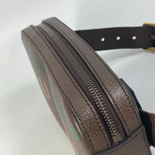 GUCCI Sling bag 602695 leather Brown cross bag belt bag 100th anniversary logo