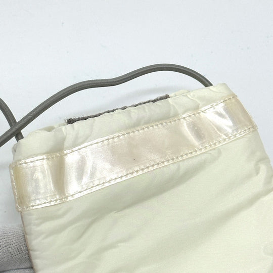 PRADA Shoulder Bag Nylon white Sports logo Women Used Authentic