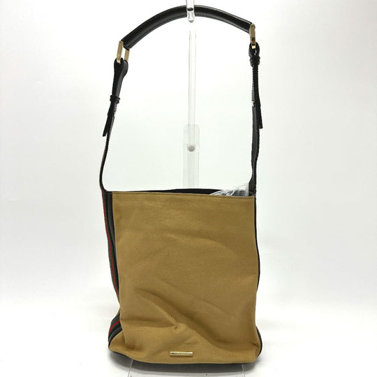 GUCCI Shoulder Bag 001・4286 Leather / canvas beige vintage Sherry line