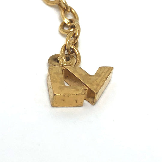 LOUIS VUITTON Necklace M67068 metal gold accessories rhinestones Pandantif Love Letters Women Used Authentic