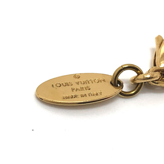 LOUIS VUITTON Necklace M67068 metal gold accessories rhinestones Pandantif Love Letters Women Used Authentic