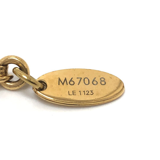 LOUIS VUITTON Necklace M67068 metal gold accessories rhinestones Pandantif Love Letters Women Used Authentic