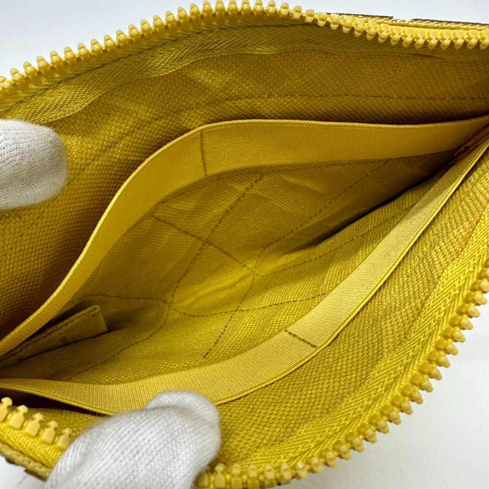 BOTTEGAVENETA Clutch bag leather yellow INTRECCIATO mens Used Authentic
