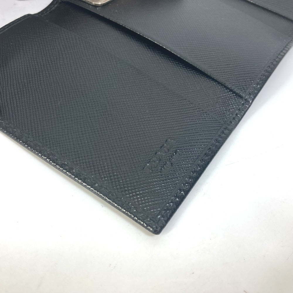 PRADA Key case Key holder  M25U saffiano leather black key logo mens Used Authentic