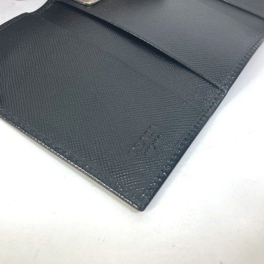 PRADA Key case Key holder  M25U saffiano leather black key logo mens Used Authentic