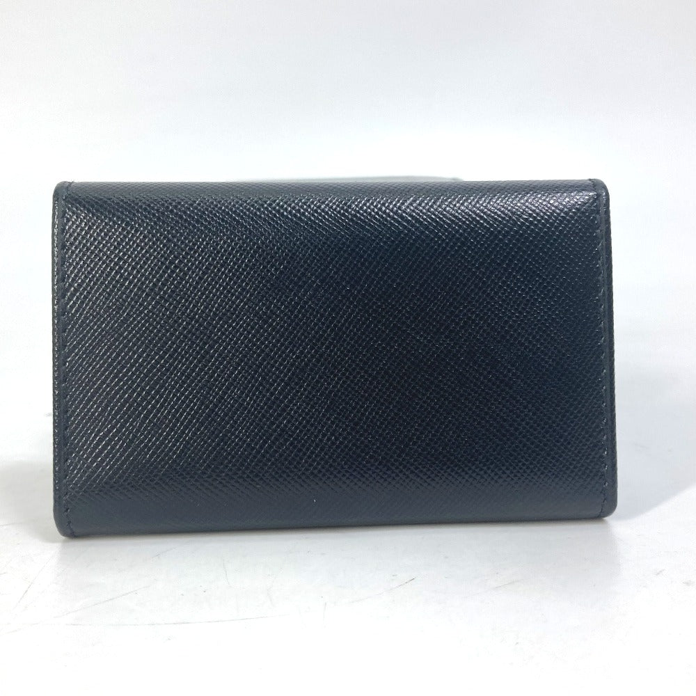 PRADA Key case Key holder  M25U saffiano leather black key logo mens Used Authentic