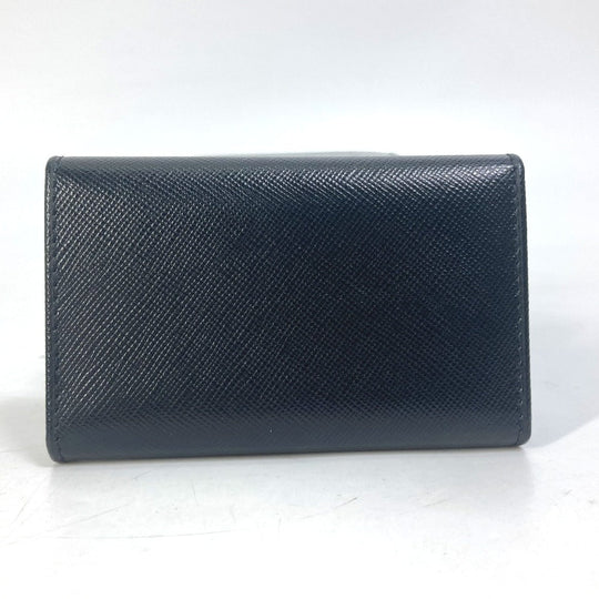 PRADA Key case Key holder  M25U saffiano leather black key logo mens Used Authentic