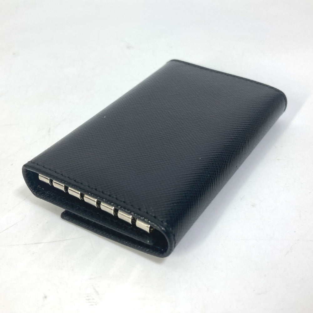 PRADA Key case Key holder  M25U saffiano leather black key logo mens Used Authentic