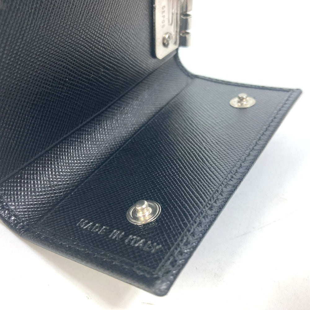 PRADA Key case Key holder  M25U saffiano leather black key logo mens Used Authentic