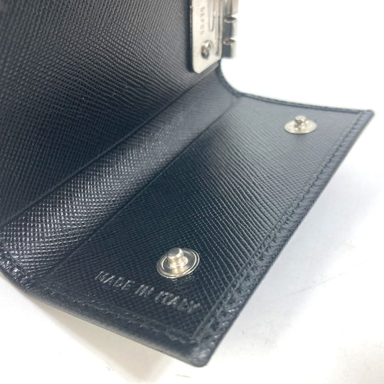 PRADA Key case Key holder  M25U saffiano leather black key logo mens Used Authentic