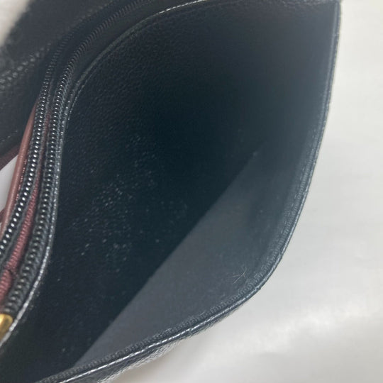 CHANEL Shoulder Bag AP0250 Caviar skin black Long Wallet Purse CC COCO Mark Women Used Authentic