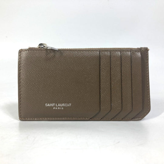SAINT LAURENT PARIS Coin case 609362 leather Brown Compact wallet Fragment case mens Used Authentic