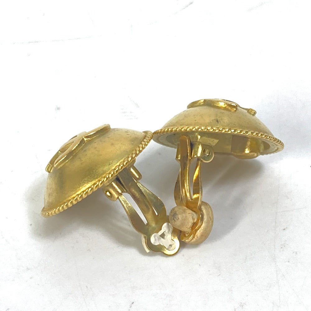 CHANEL Earring metal gold 95P logo CC COCO Mark Round Women Used Authentic