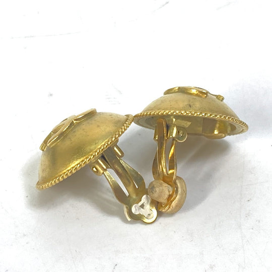 CHANEL Earring metal gold 95P logo CC COCO Mark Round Women Used Authentic
