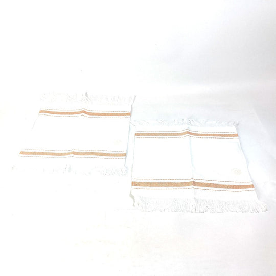 HERMES towel cotton white Hand towel fringe