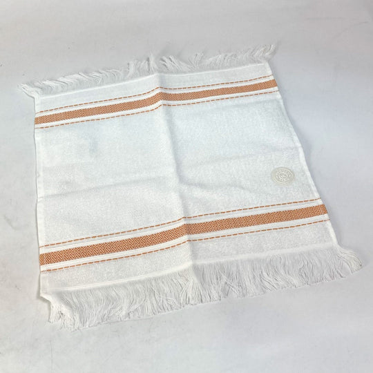HERMES towel cotton white Hand towel fringe