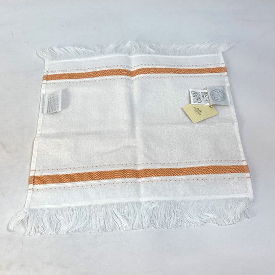 HERMES towel cotton white Hand towel fringe