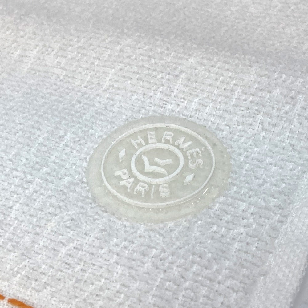 HERMES towel cotton white Hand towel fringe
