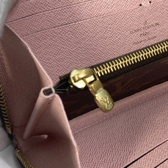 LOUIS VUITTON Long Wallet Purse M61298 Monogram canvas pink Monogram Portefeuille Clemence Women Used Authentic