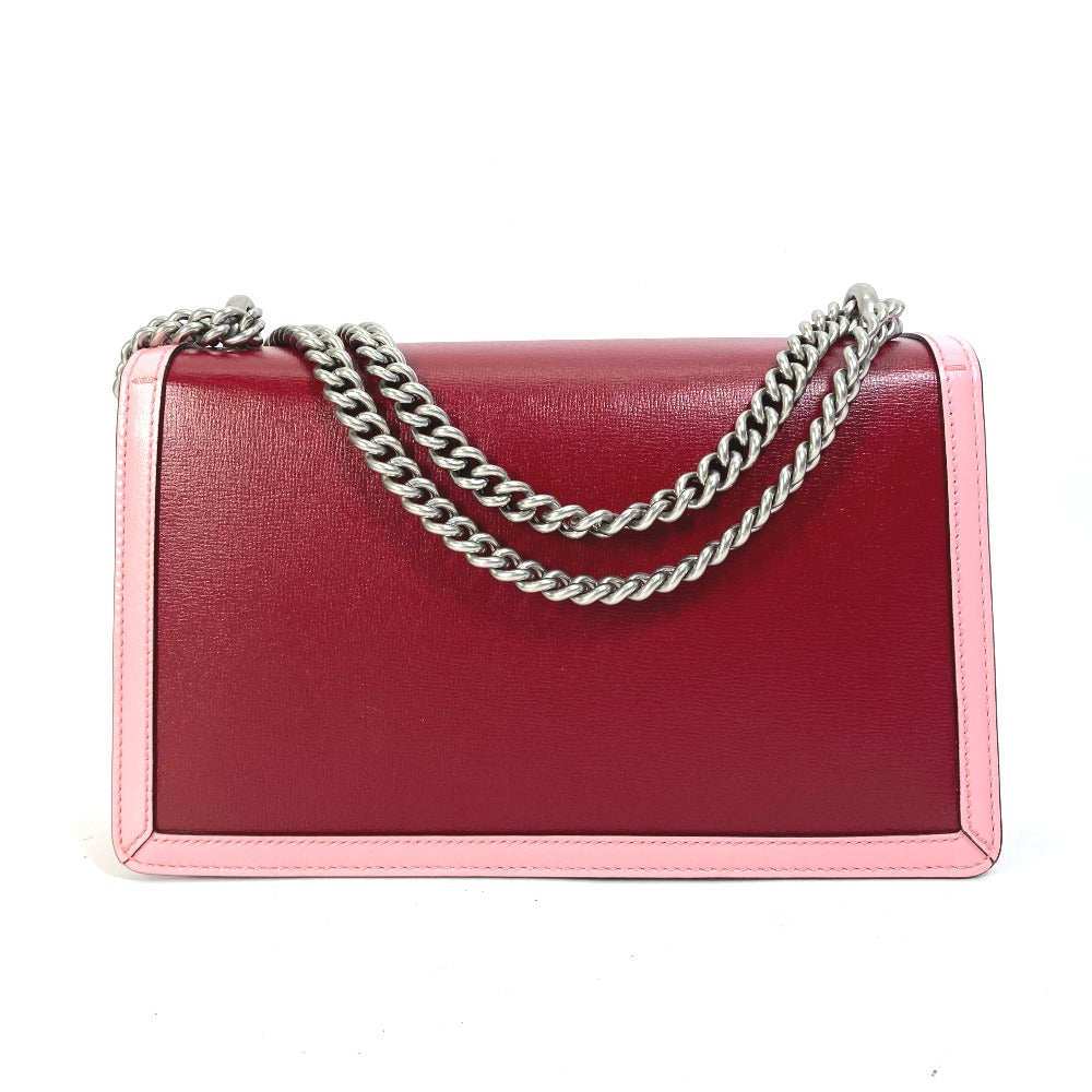GUCCI Shoulder Bag 400249 leather pink Bicolor Bag Duonisos Women Used Authentic