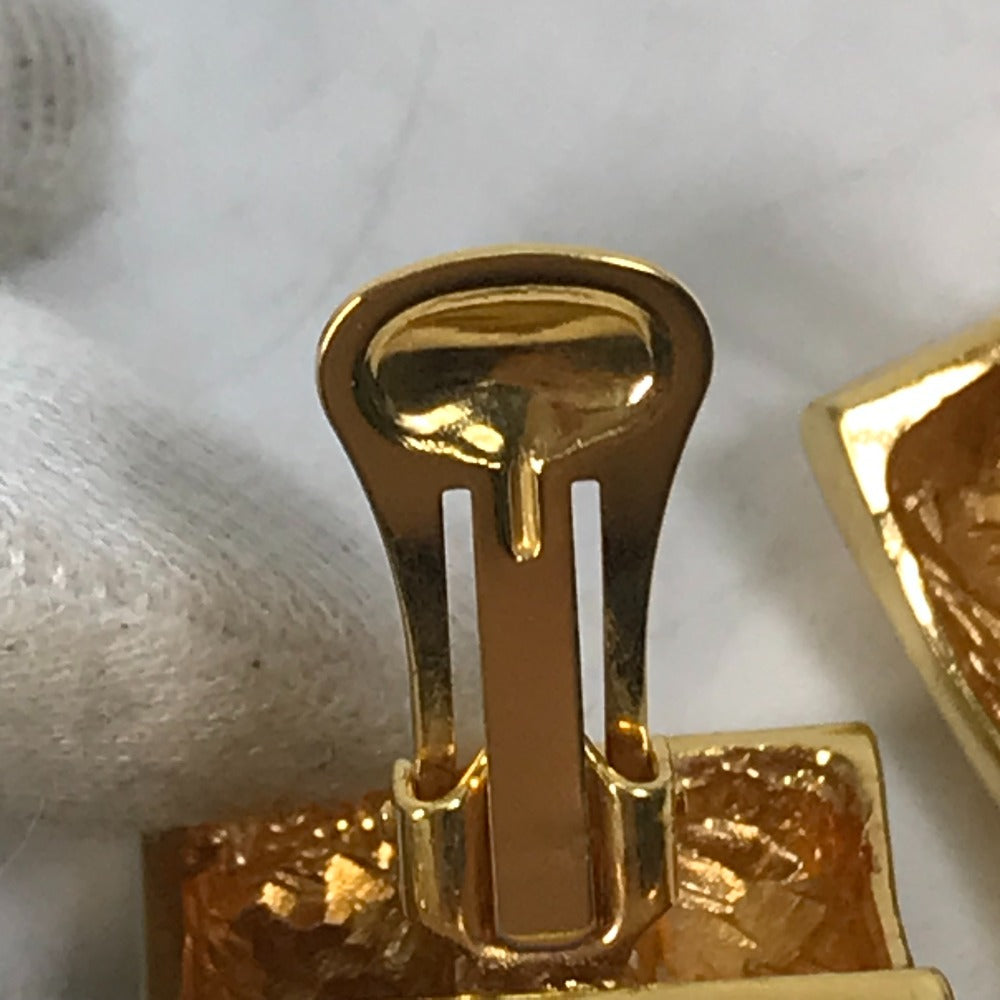 CELINE Earring metal gold vintage logo Women Used Authentic