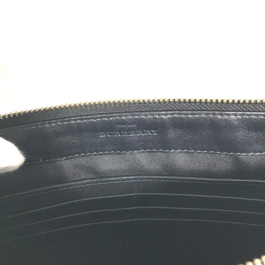 BURBERRY Clutch bag leather Multicolor Graffiti Check Women Used Authentic