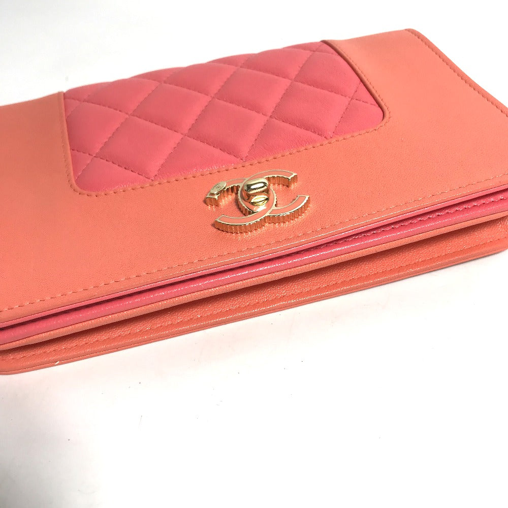 CHANEL Shoulder Bag A80972 leather pink CC COCO Mark Matelasse Bicolor Mademoiselle Women Used Authentic