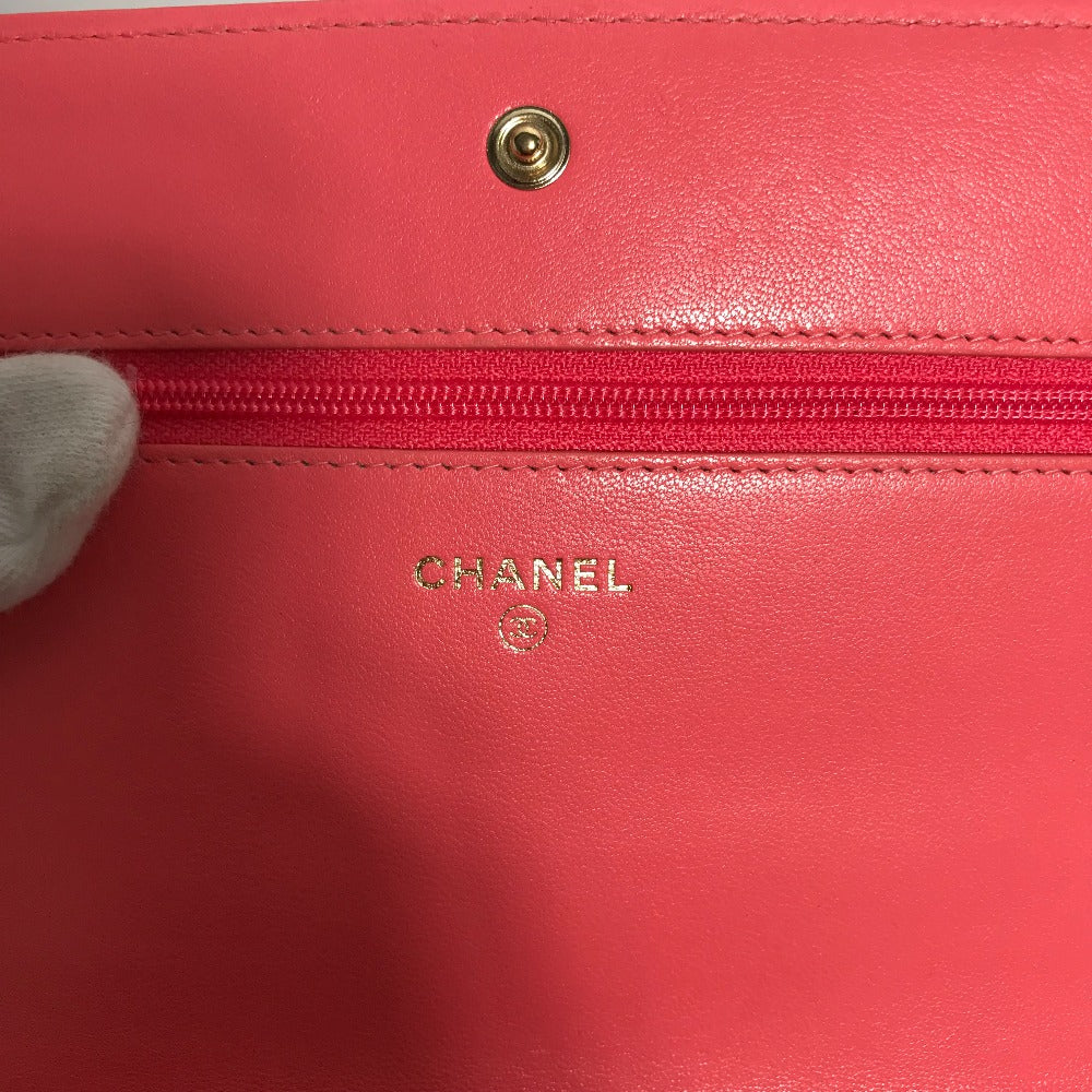 CHANEL Shoulder Bag A80972 leather pink CC COCO Mark Matelasse Bicolor Mademoiselle Women Used Authentic