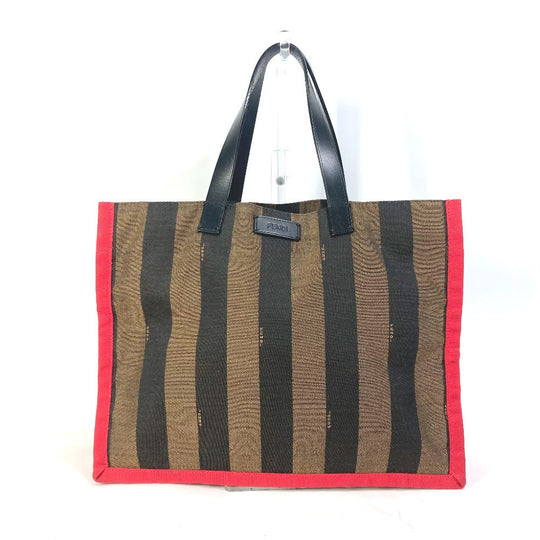 FENDI Tote Bag 8BH252 Leather / canvas Brown Shoulder Bag Shoulder Bag Pecan mens Used Authentic
