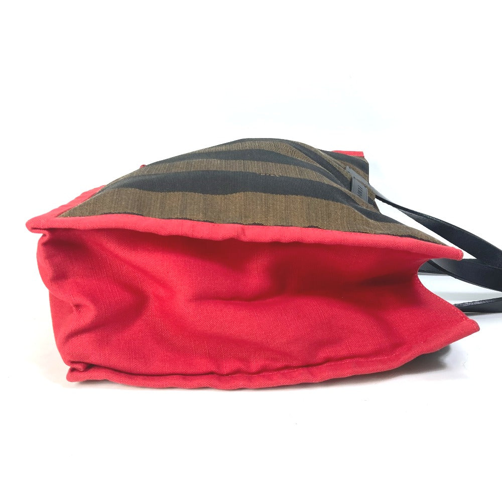FENDI Tote Bag 8BH252 Leather / canvas Brown Shoulder Bag Shoulder Bag Pecan mens Used Authentic