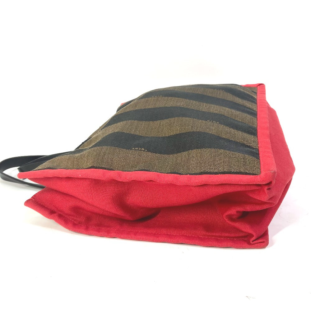 FENDI Tote Bag 8BH252 Leather / canvas Brown Shoulder Bag Shoulder Bag Pecan mens Used Authentic