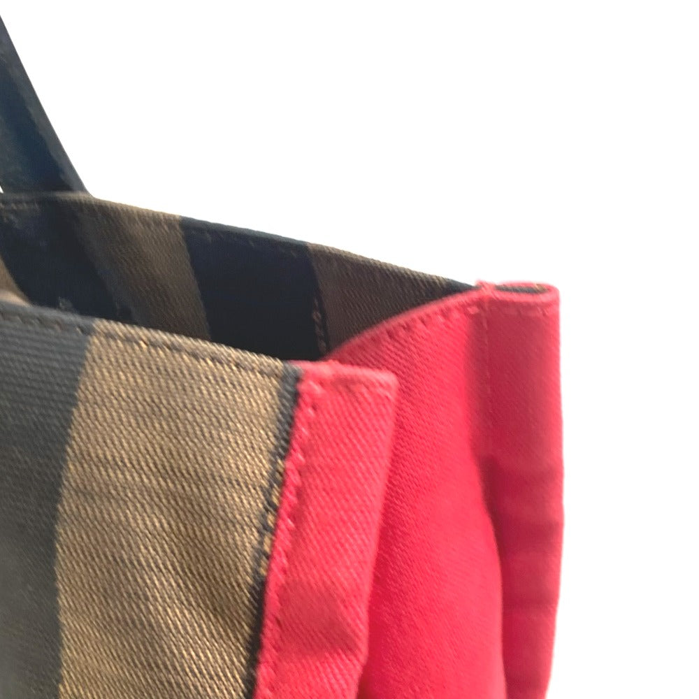 FENDI Tote Bag 8BH252 Leather / canvas Brown Shoulder Bag Shoulder Bag Pecan mens Used Authentic
