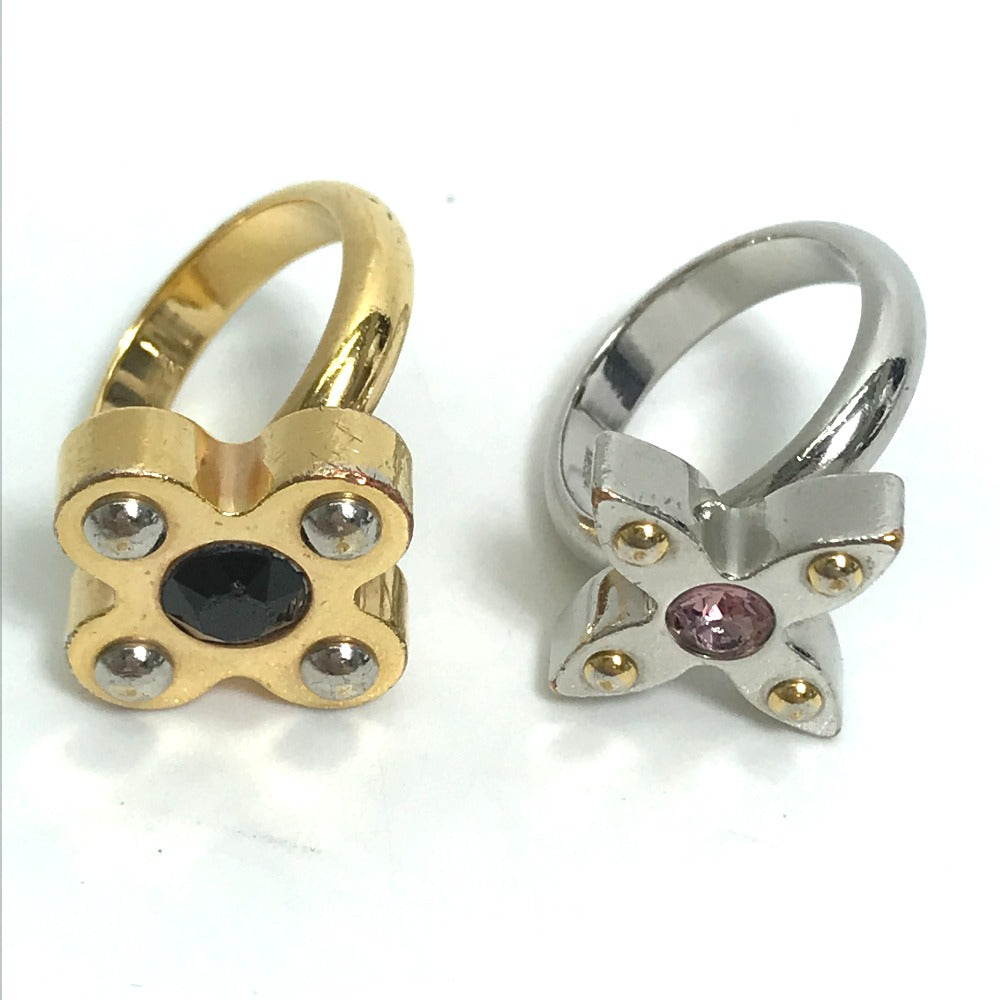 LOUIS VUITTON Ring M65247 metal gold Rhinestone Berg Love Letters Rhinestones Women M Used Authentic