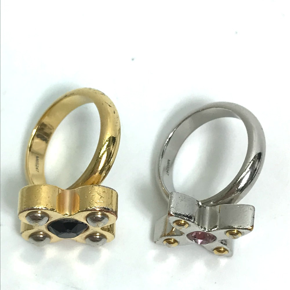 LOUIS VUITTON Ring M65247 metal gold Rhinestone Berg Love Letters Rhinestones Women M Used Authentic