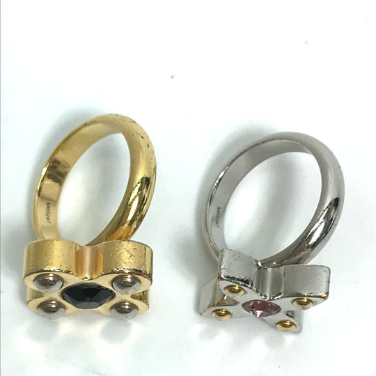 LOUIS VUITTON Ring M65247 metal gold Rhinestone Berg Love Letters Rhinestones Women M Used Authentic