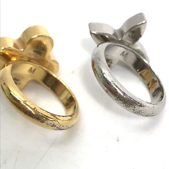 LOUIS VUITTON Ring M65247 metal gold Rhinestone Berg Love Letters Rhinestones Women M Used Authentic