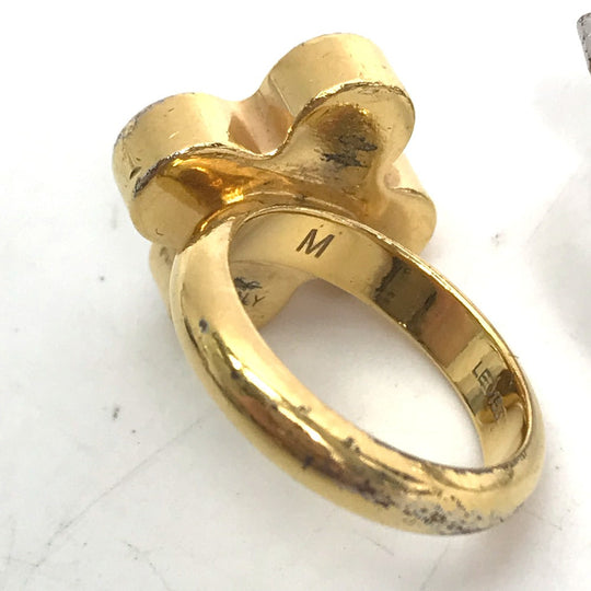 LOUIS VUITTON Ring M65247 metal gold Rhinestone Berg Love Letters Rhinestones Women M Used Authentic